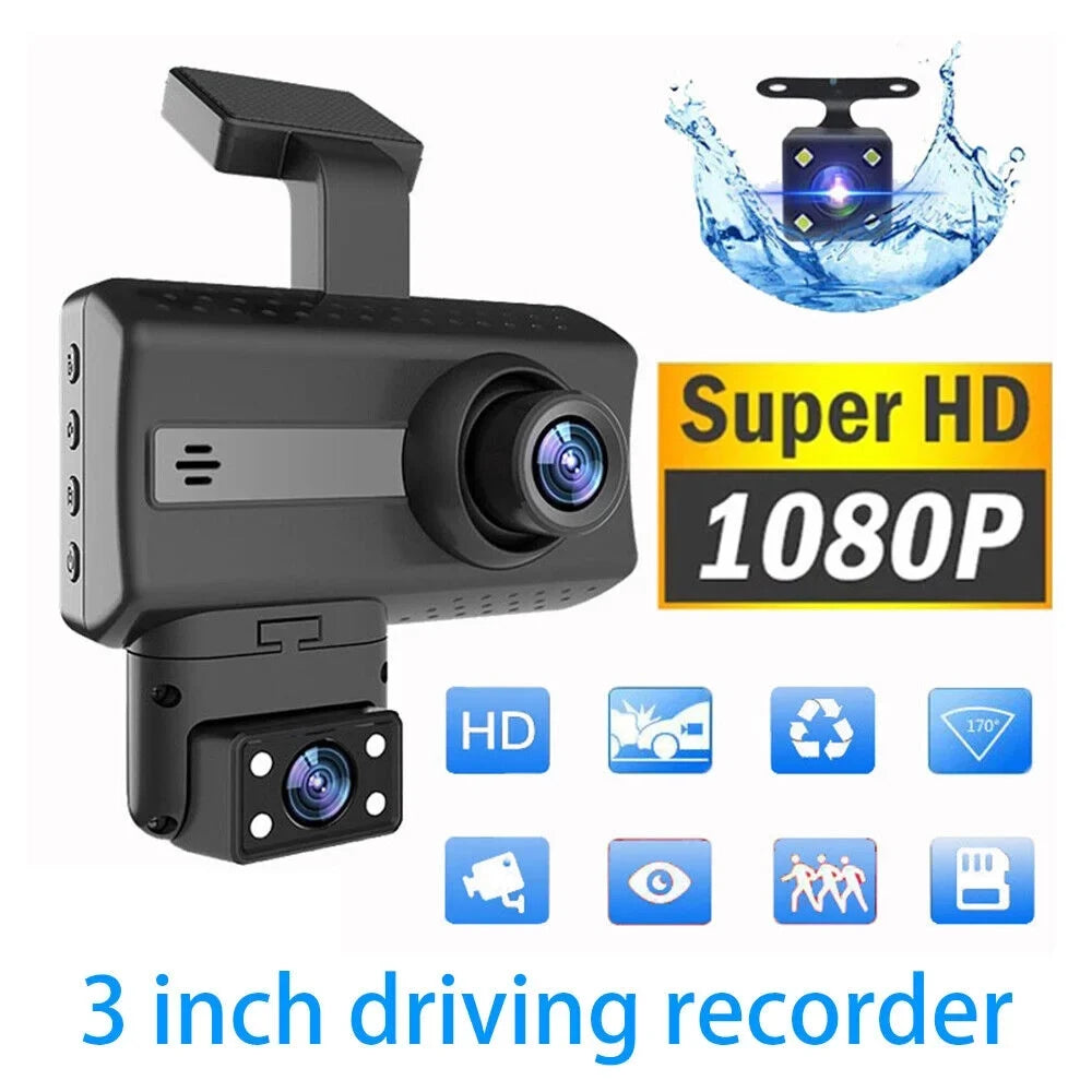 with Lens Front Recorder: Dash Camera DVR JahyShow Car Dual Rear Cam G and 1080P Sensor