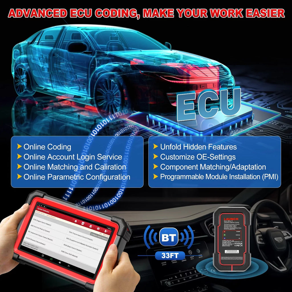 All Diagnostic Coding,Bi-Directional for Tool CRP OBD2 Scan Scanner AutoAuth 919E Control,CANFD X431 Full Vehicles,ECU LAUNCH System with DOIP,FCA BT 2024