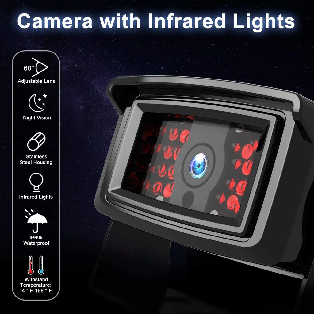 RV/Trailer/Truck Waterproof 7" Touch Split Cameras, HD Cam 4 for Screen Dual/Quad Monitor Backup Parking Recording w/ IP69 Button, Supports 7-inch Fookoo 1080P Wireless Lines View (DW701) Rear Camera,