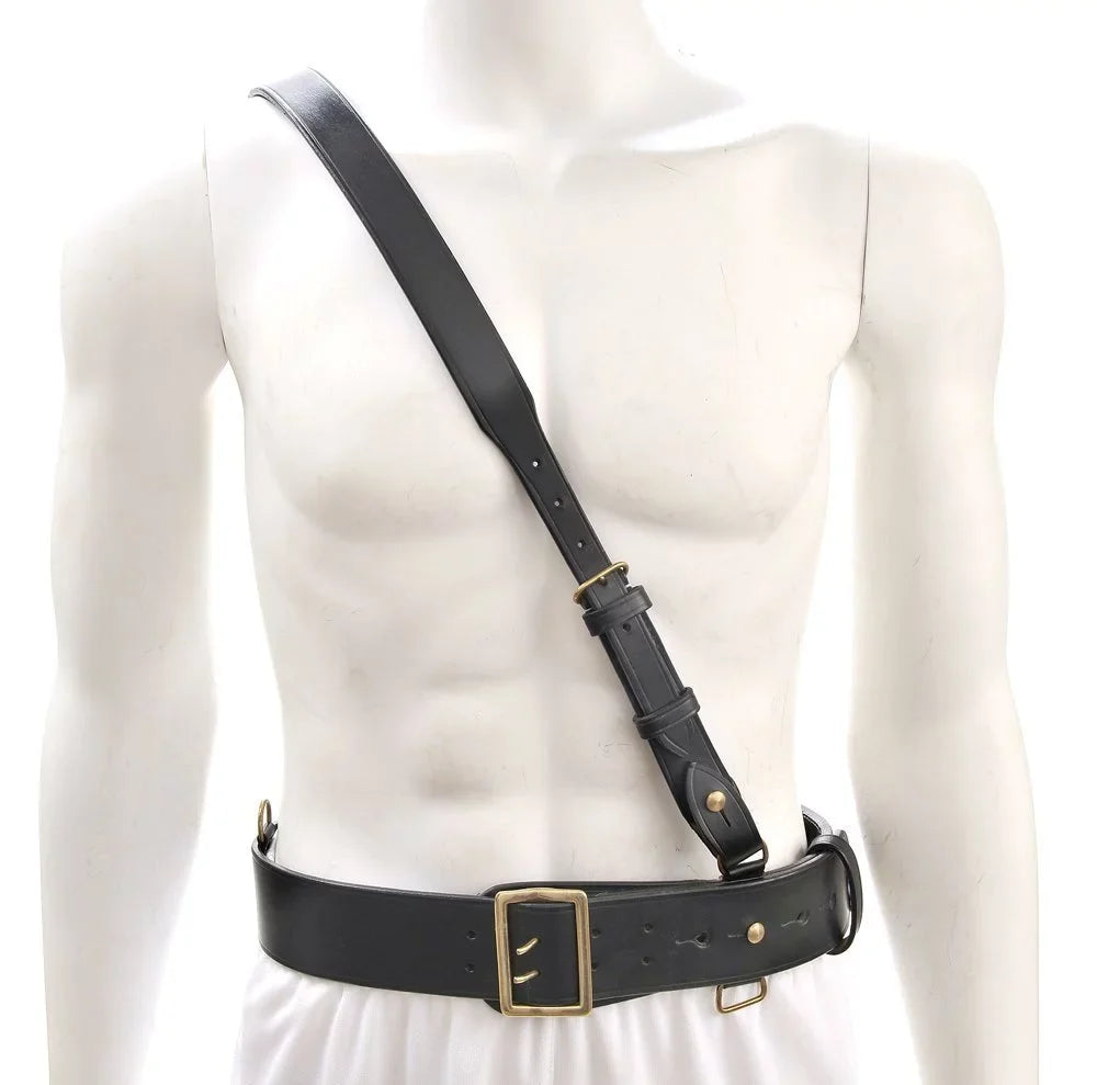 with Browne WW1 Sam will Black 42"- Strap Shoulder Belt Leather 45" fit