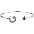 Girls for Best Open Gift ended idea and Handmade Star jewelry Solid Silver Kada style CZ Adjustable Bracelet Moon Celesticle cuff