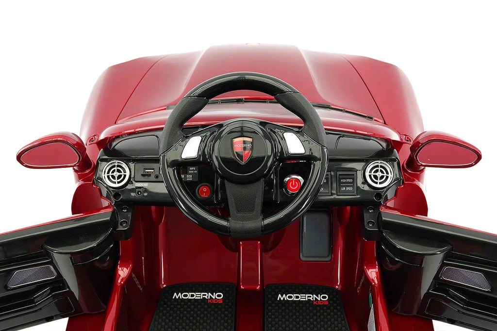 with Cherry Kiddie Ride-On Red Car Remote Parental R/C Kids 12V Roadster | Electric