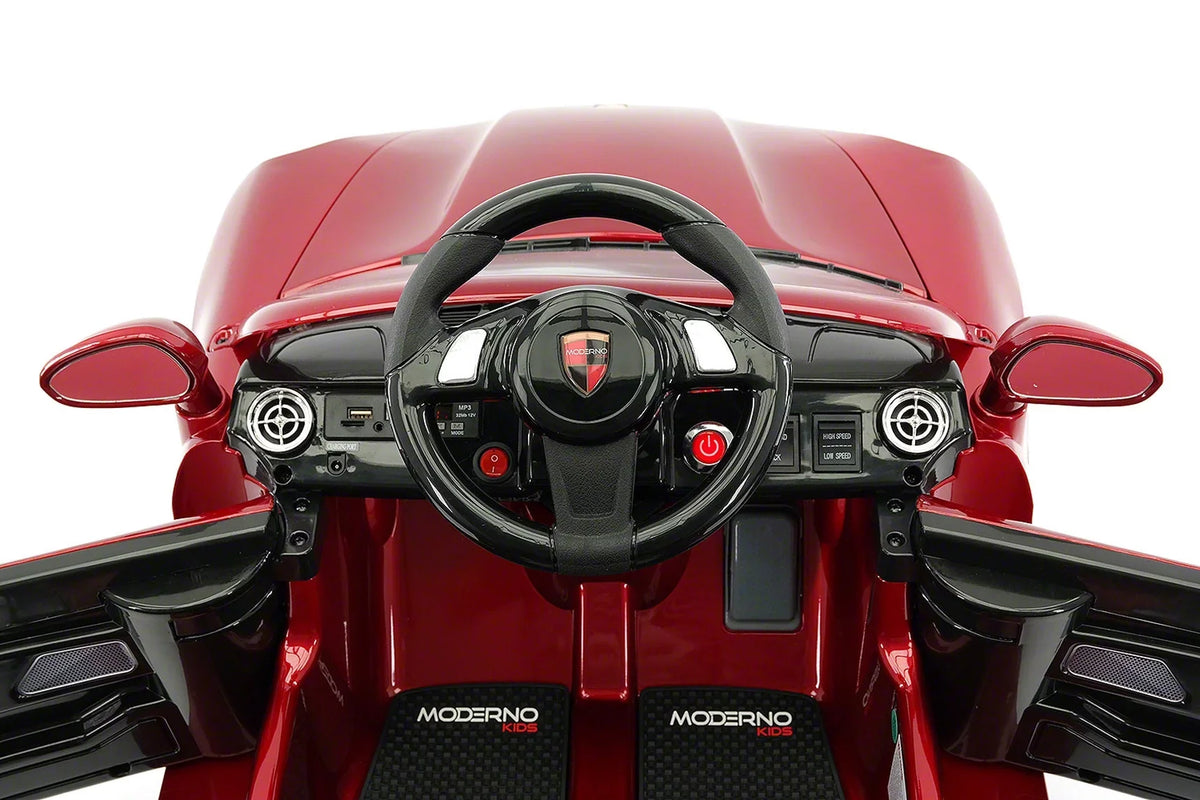 with Cherry Kiddie Ride-On Red Car Remote Parental R/C Kids 12V Roadster | Electric