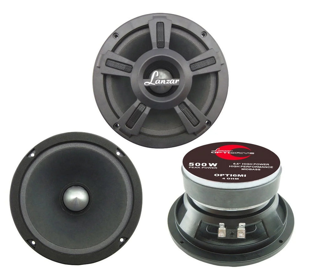 OPTI6MI Audio Range Stereo Mid bass 6.5" Speaker 500W Mid Car LANZAR