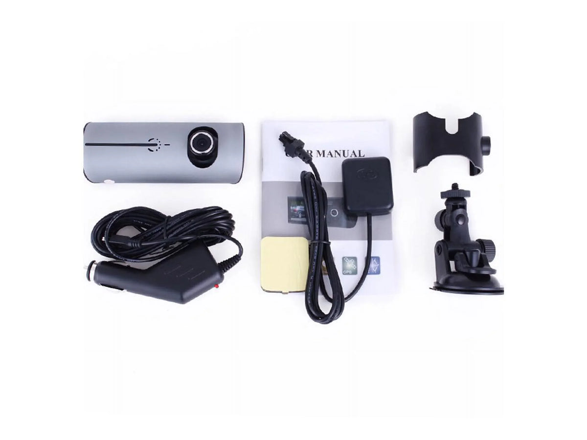 Recorder R300 Logger Car + GPS G-Sensor Video X3000 LCD 140° Car Dual with DVR Dual Lens DVR 2.7 GPS lens View Camera logger Angle G-Sensor X3000 inch