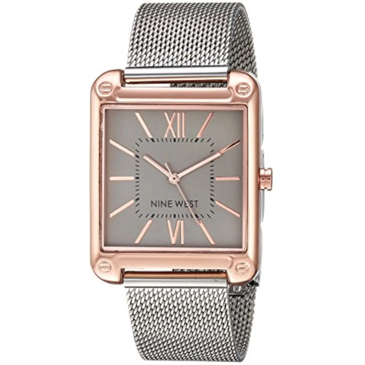 bracelet and nine silver-tone watch west gold-tone mesh women's rose