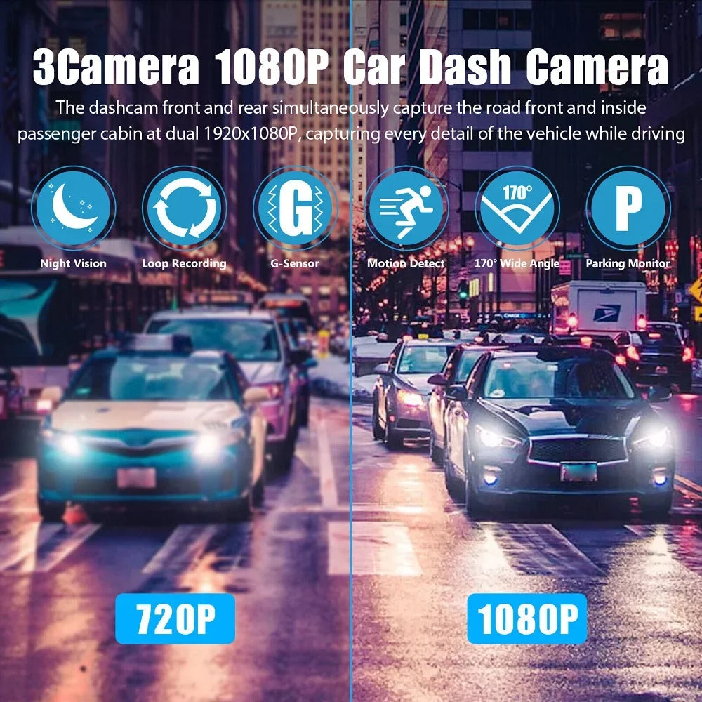 Camera 1080P Rear Lens Cam Recorder Front sensor Dash G Car New Dual Inside HD Video