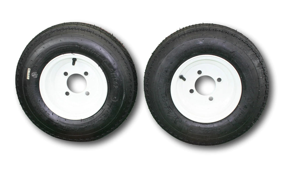 Wheel Tire Rim and Trailer 4.80-8 C 2-Pack 480-8 Load Antego Lug Tire Antego White 4 on Wheel