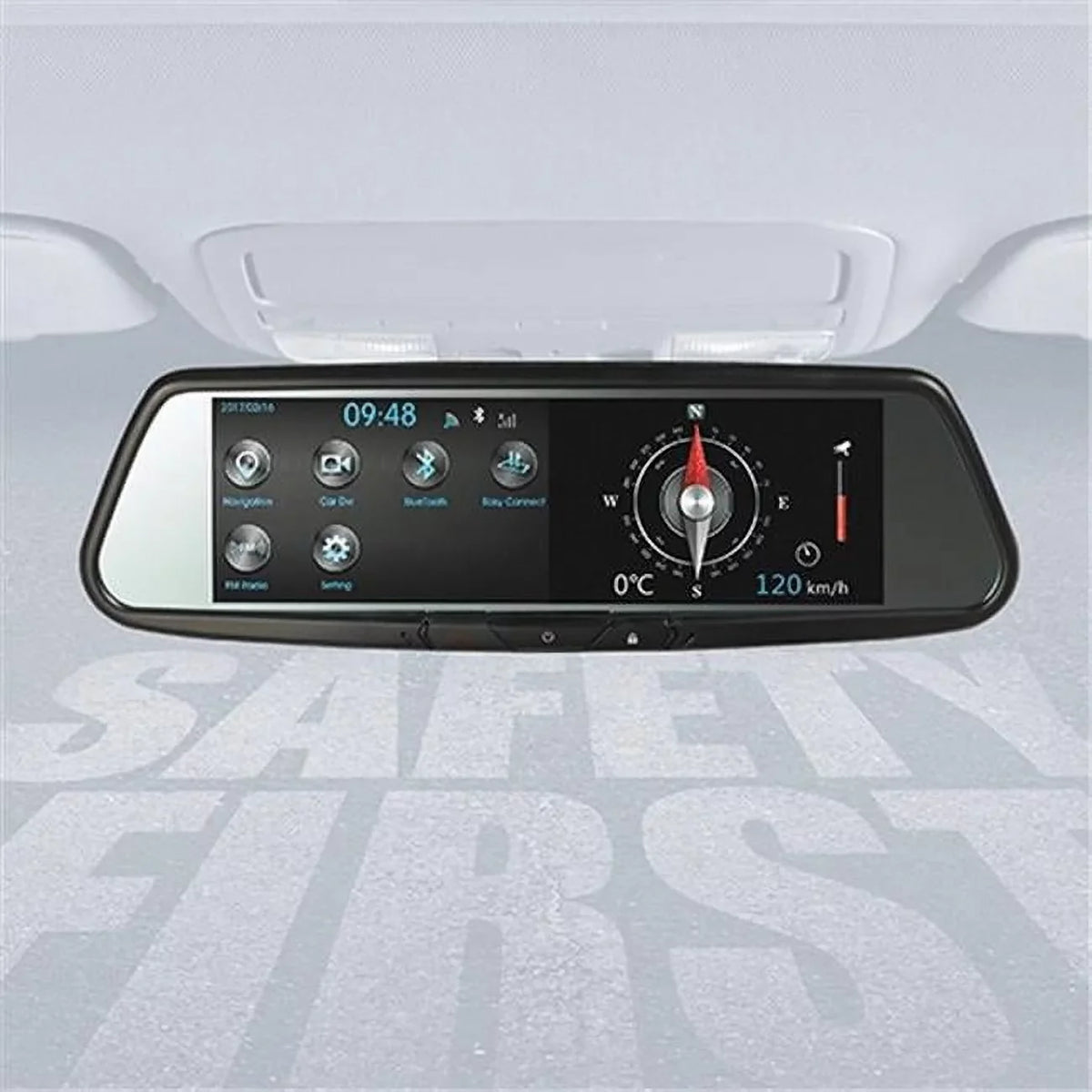 Inch with Bluetooth 7.8 RVM740SM and DVR Cam In Mirror Dash Built Smart Audiovox