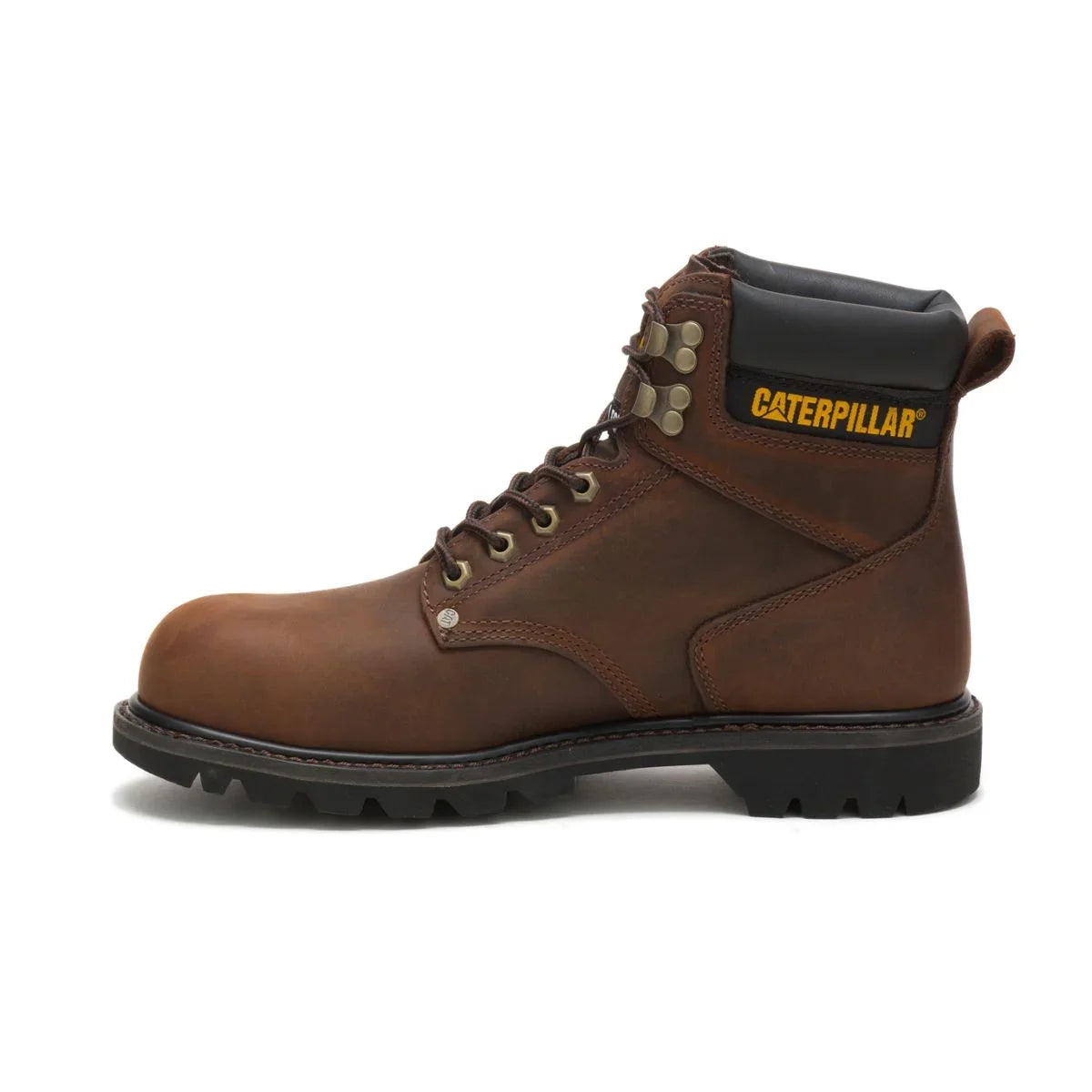 Men Work Caterpillar Brown Shift Second Boot Dark Steel Toe