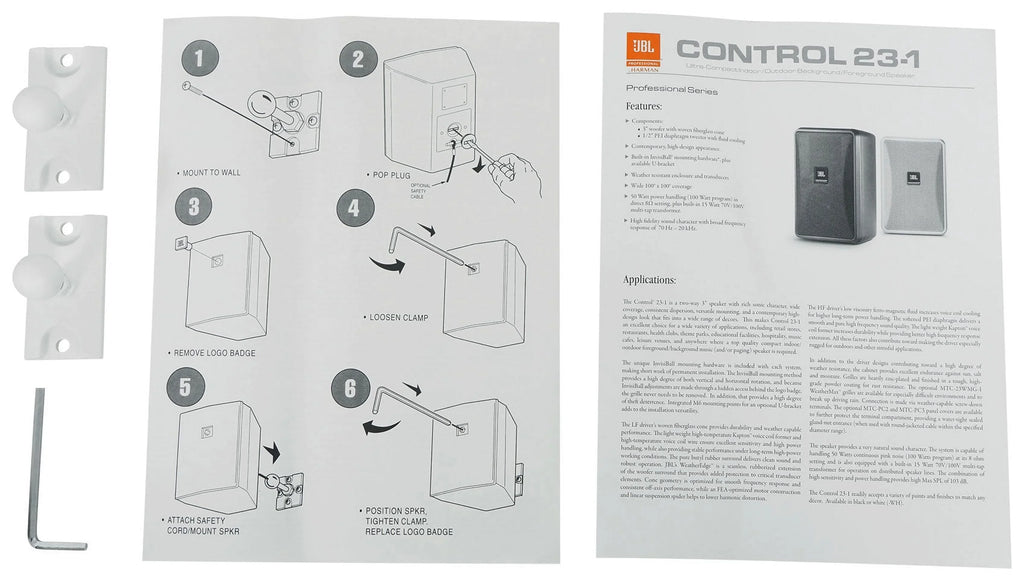 Wall Indoor/Outdoor Commercial 3" + JBL Control Amp White Speakers 23-1 70v (8)