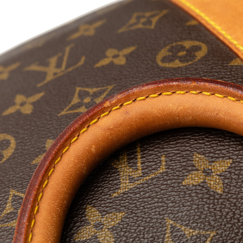 55 Authenticated Vuitton Louis Unisex WeekenderBag Monogram Keepall Brown Pre-Owned Travel Bag (Good) Canvas