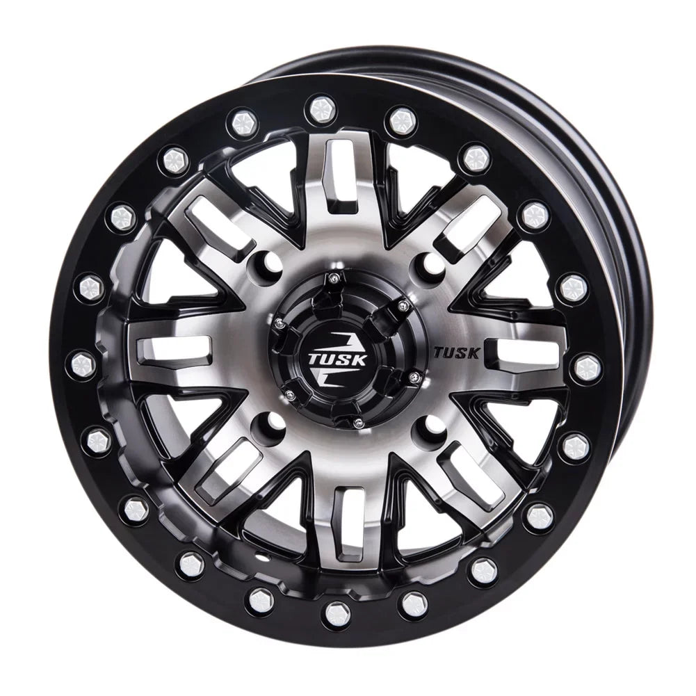 Teton For 2 14x7 YAMAHA 4.0 2022 Machined/Black 1000 3.0 RMAX + 4/156 Wheel Tusk Beadlock Sport Wolverine