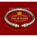 Cubic Stones for Of Zirconia Bangle Men/Womens Silver Inch King 7 Bling's Fashion Round