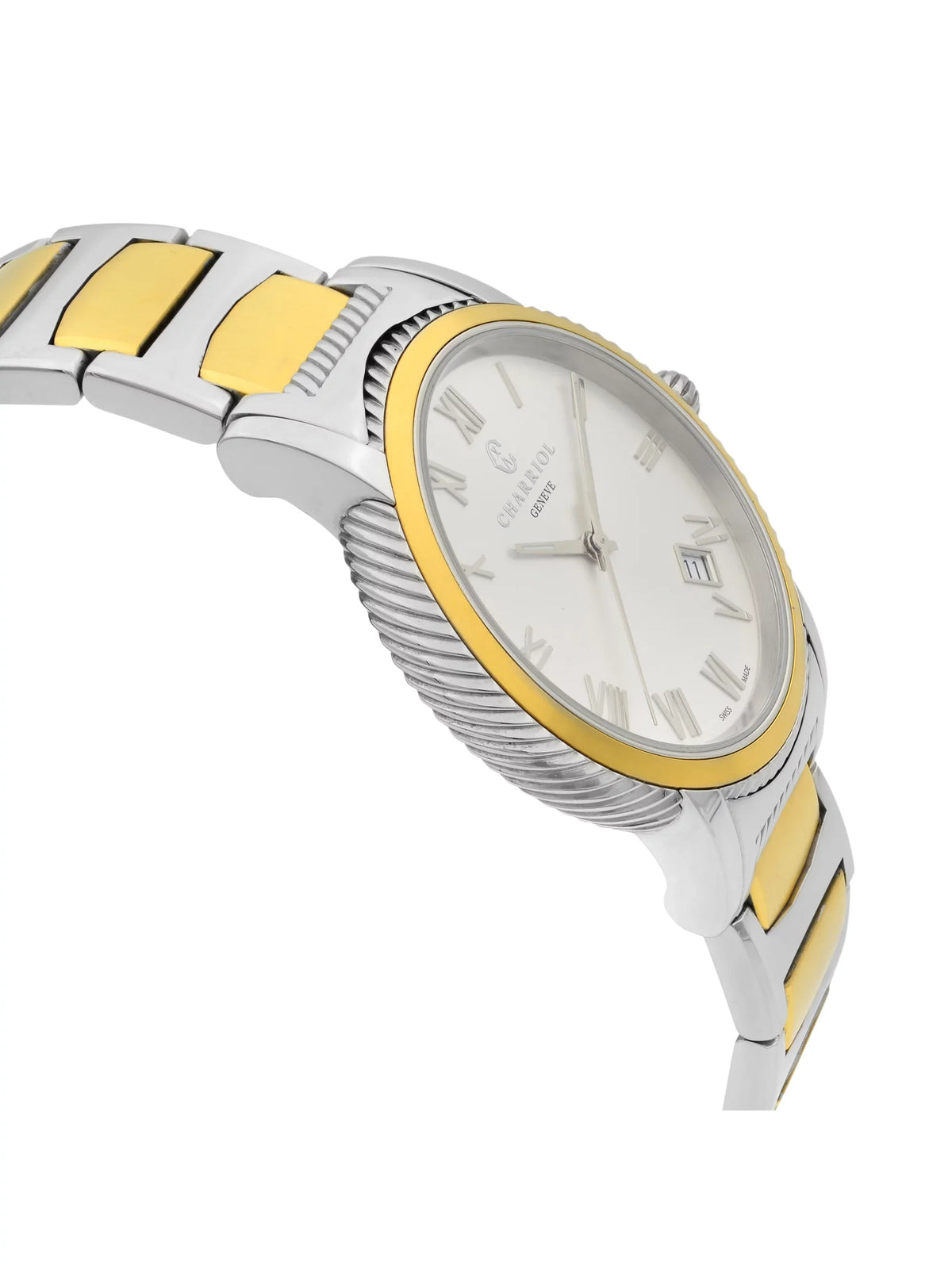 P40SY2.931.001 Watch Steel Two Charriol Quartz Silver Dial Men Parisii Tone