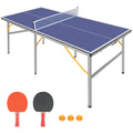 Net, Table Pong for Set, 100% Game Table Foldable Tennis 6ft Pong and Ping Set Table Indoor Outdoor Midsize Folding with Paddles Pre-Assembled Ping 2 Balls, Table