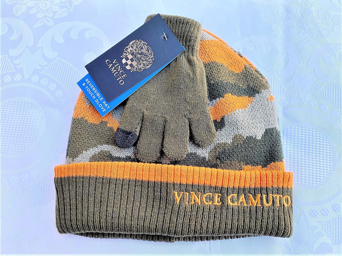 Camo Vince & Touch Gloves, Hat Camuto Boy's OSFM, Reversible