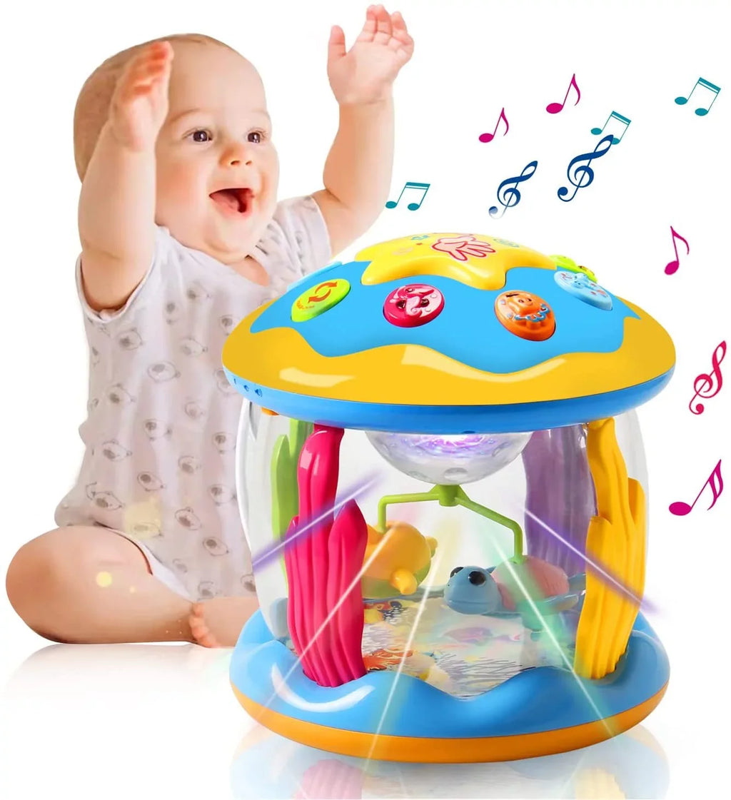 Musical Toys Months, 6 Year 1 Gifts Boys 3+ Toddlers to Educational for , Drum Learning 12 with 2 Baby Girls Toys Light Baby Toys Old Projector Melodies Rotating up