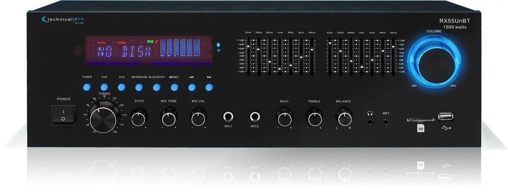 Bluetooth Ceiling Home Black 6.5" Receiver+4) Speakers RX55URIBT Theater