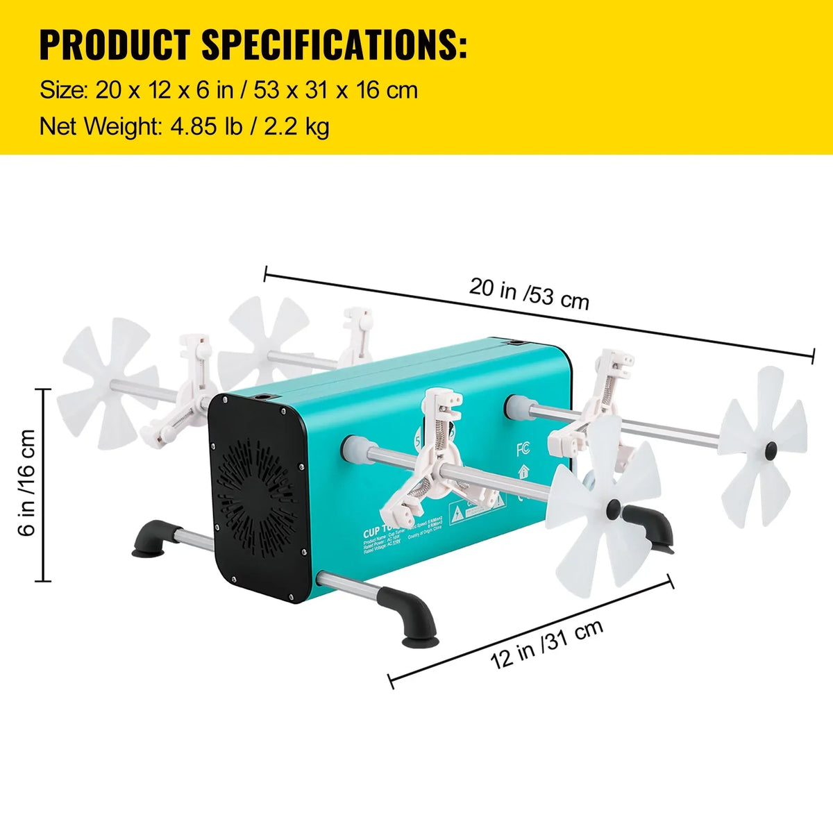 for Kit with Adjustable Machine Tumbler, Rotator Glitter 4 Cup 4 for Turner Independent Tumbler Speeds Removable 2 Crafts Arms, Multiple and Motor, Epoxy Mute 4 Crafts BENTISM Spinner DIY Switches