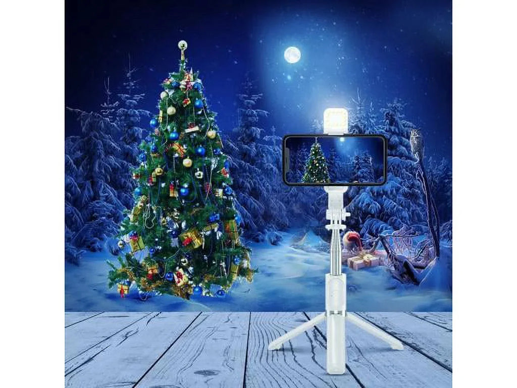 Light, Model Tripods Android with Extendable (White, Compatible Remote, with Q02s) Cell and Stick Ring Selfie LED with Tripod Remote Phone iPhone
