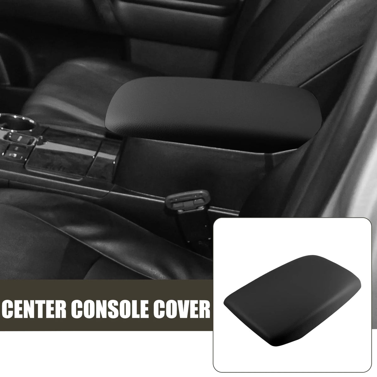 Leather Car Protector Toyota Center Cover 2009-2014 Box Black Console Armrest Seat Faux Highlander for