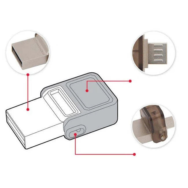 Drive Files Micro USB Flash | Dual Port Conveniently Store