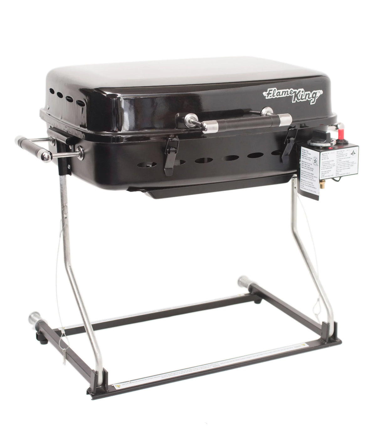 Motorhome Flame RV/Trailer King System, Bracket with Mounted Gas BBQ Grill YSNHT400 Grill Black,