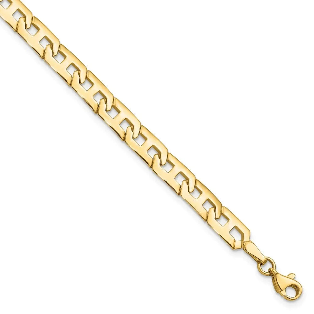 Yellow 14K 7.5inch Link Bracelet Fine Gold Polished Women for Jewelry Fancy Auriga