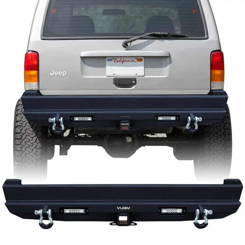 XJ XJ Rear Vijay Steel with Lights Fits Bumper 1984-2001 Jeep Cherokee