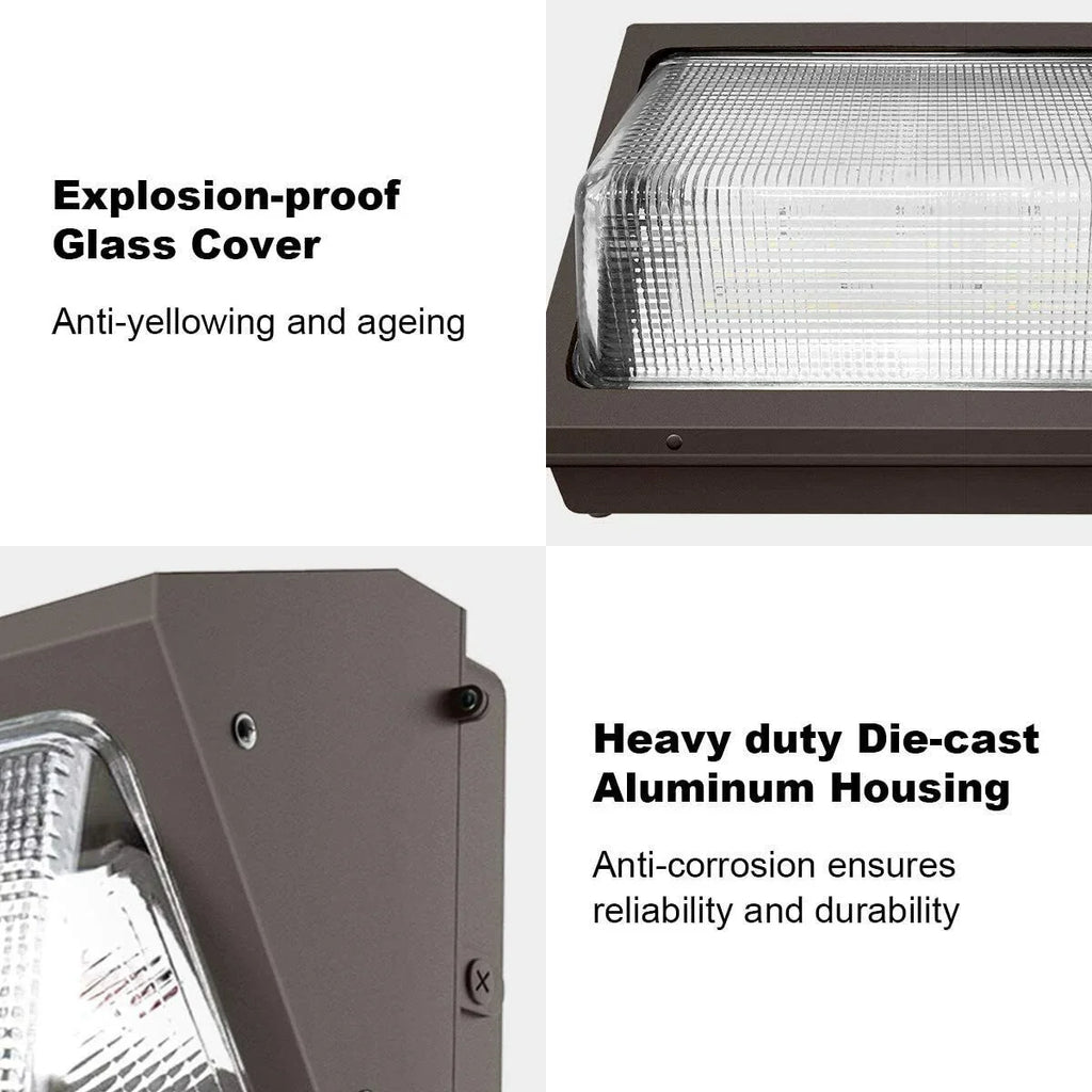 100-277VAC, LED 5000K, Outdoor Wall Weather 40W Light, Pack 5000 Lumens, Resistant, , UL/DLC Antec IP65