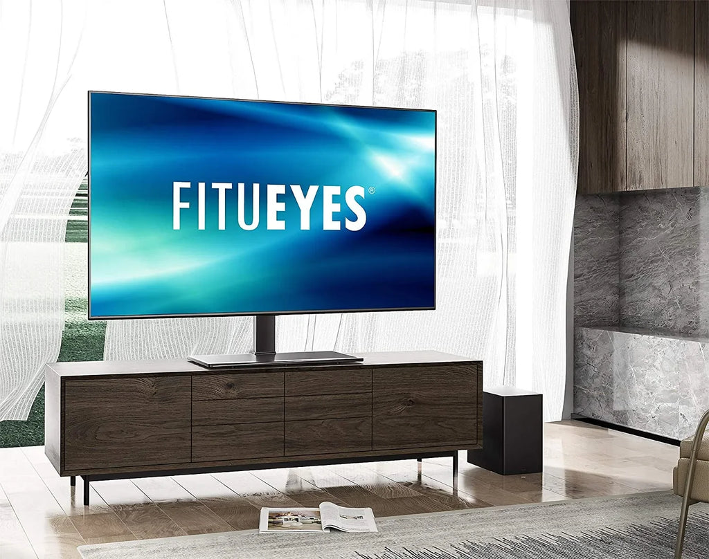 100 up Mount Degree Tabletop 50 with HBBOOMLIFE for 143 Holds Tempered TV Stand/Base Flat 4 lb to to TV Swivel Glass inch Level Height Swivel Screen 85 Base Universal TV Adjustable Stand