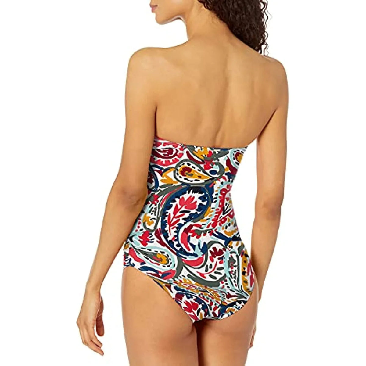 Twist Piece Bandeau 10 Anne Cole One Multi Womens Swimsuit Paisley