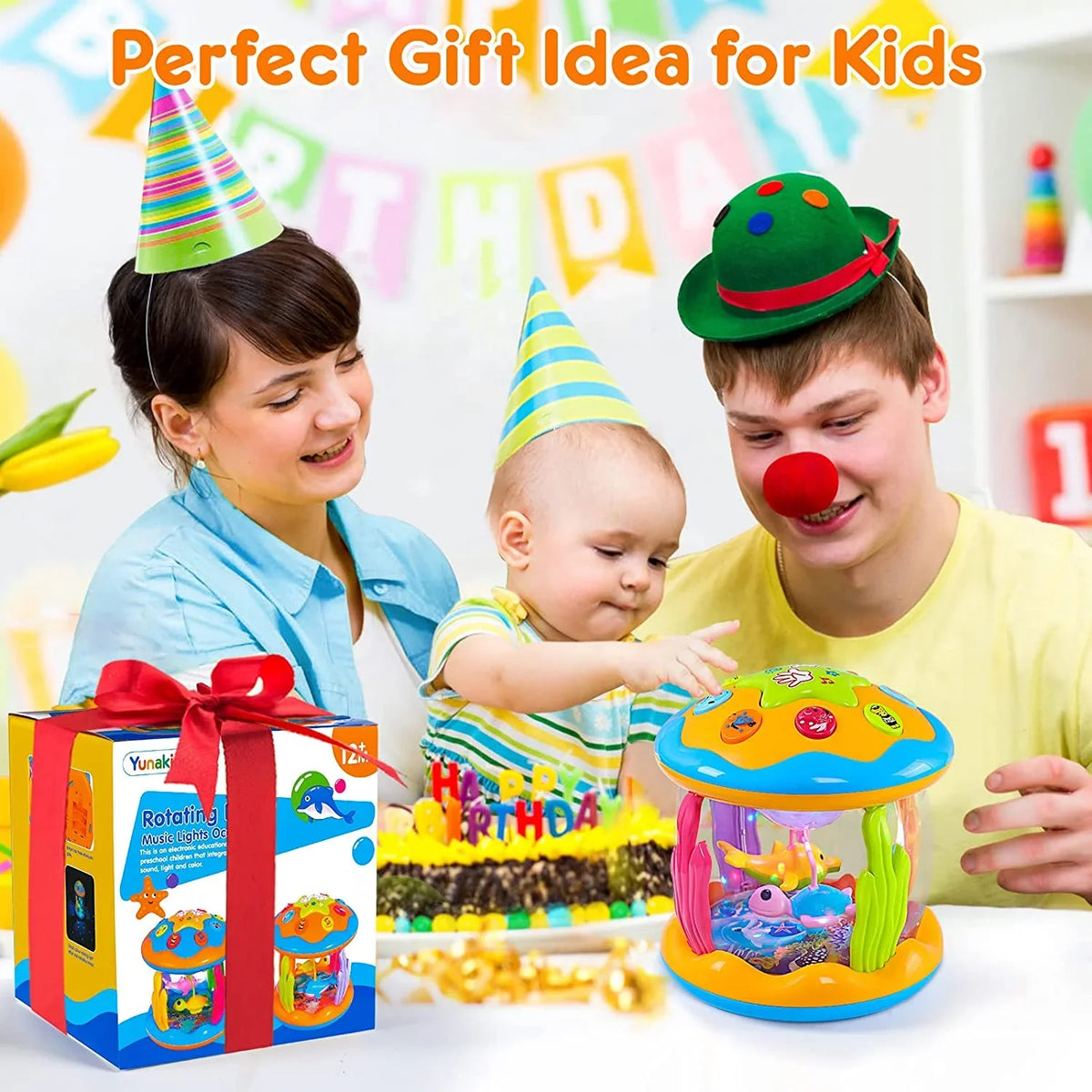 Musical Toys Months, 6 Year 1 Gifts Boys 3+ Toddlers to Educational for , Drum Learning 12 with 2 Baby Girls Toys Light Baby Toys Old Projector Melodies Rotating up