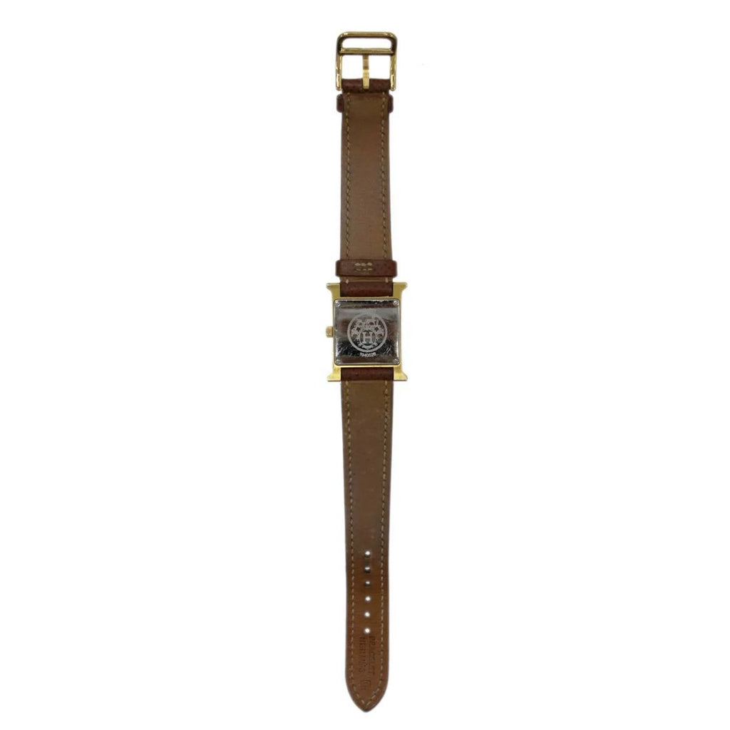 White H Dial: x Gold Ladies Hermes HH1.201 □G Quartz HERMES Brown (Good) Watch Pre-Owned