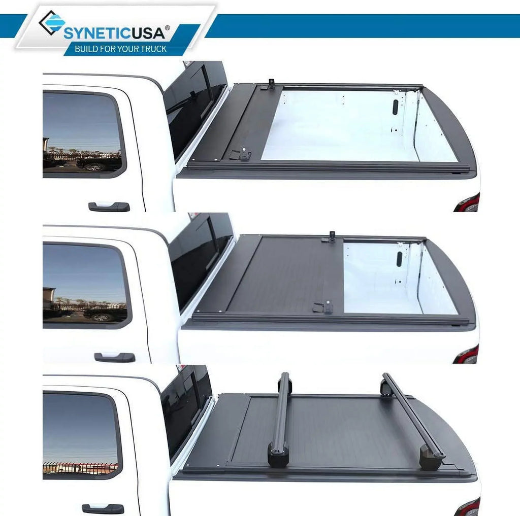 Cross Syneticusa Tonneau with Aluminum Matte Waterproof (67.4”) Fits Low Cover 2019-2022 Hard Retractable Off Bars Ram 1500 Black 5'7" Bed Profile Road