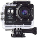 Cam Black Sports VEMONT Action Full Camera, Waterproof Wide-Angle HD surf Inch Mounting Accessories 1080P Kit Camera and 12MP Lens Camera 2.0 30m/98ft with Action Underwater Snorkel