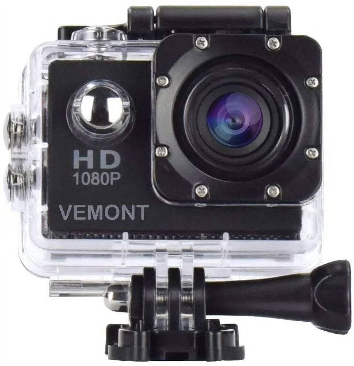 Cam Black Sports VEMONT Action Full Camera, Waterproof Wide-Angle HD surf Inch Mounting Accessories 1080P Kit Camera and 12MP Lens Camera 2.0 30m/98ft with Action Underwater Snorkel