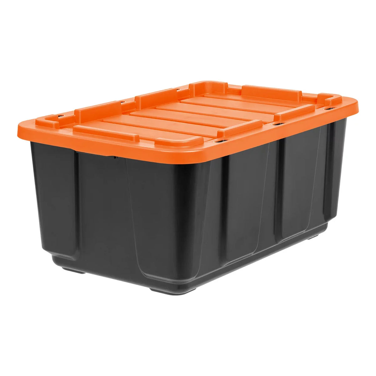 Orange Black 3 108qt/27gal Pack with USA Utility IRIS Lid Tote, Tough Heavy Duty