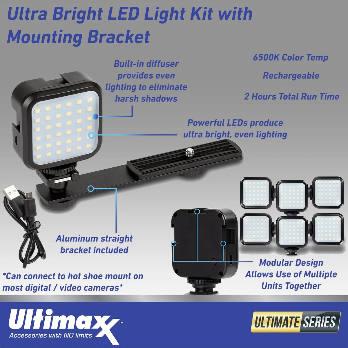 LED Bundle Video 4K Camera HD Vlog Ultra with 42MP Light Ultimaxx Camcorder