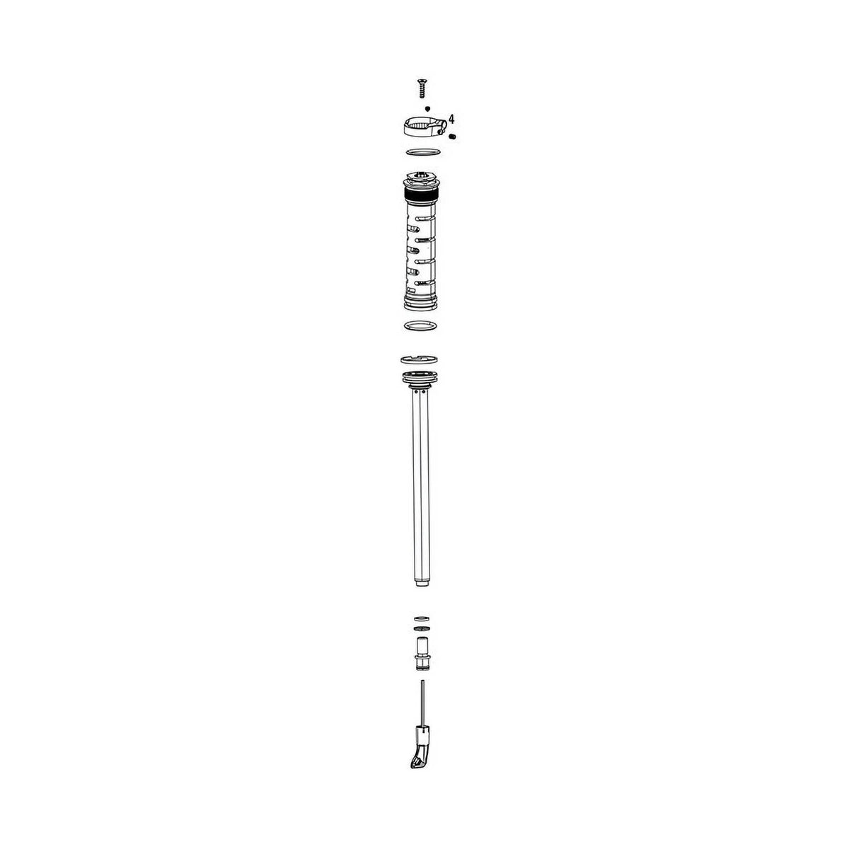 (.8mm) Damper 10mm Assembly Twistloc) (Right RockShox - (2013+ Remote 130-150mm Fork Pushloc, RL Oneloc, Moco Side
