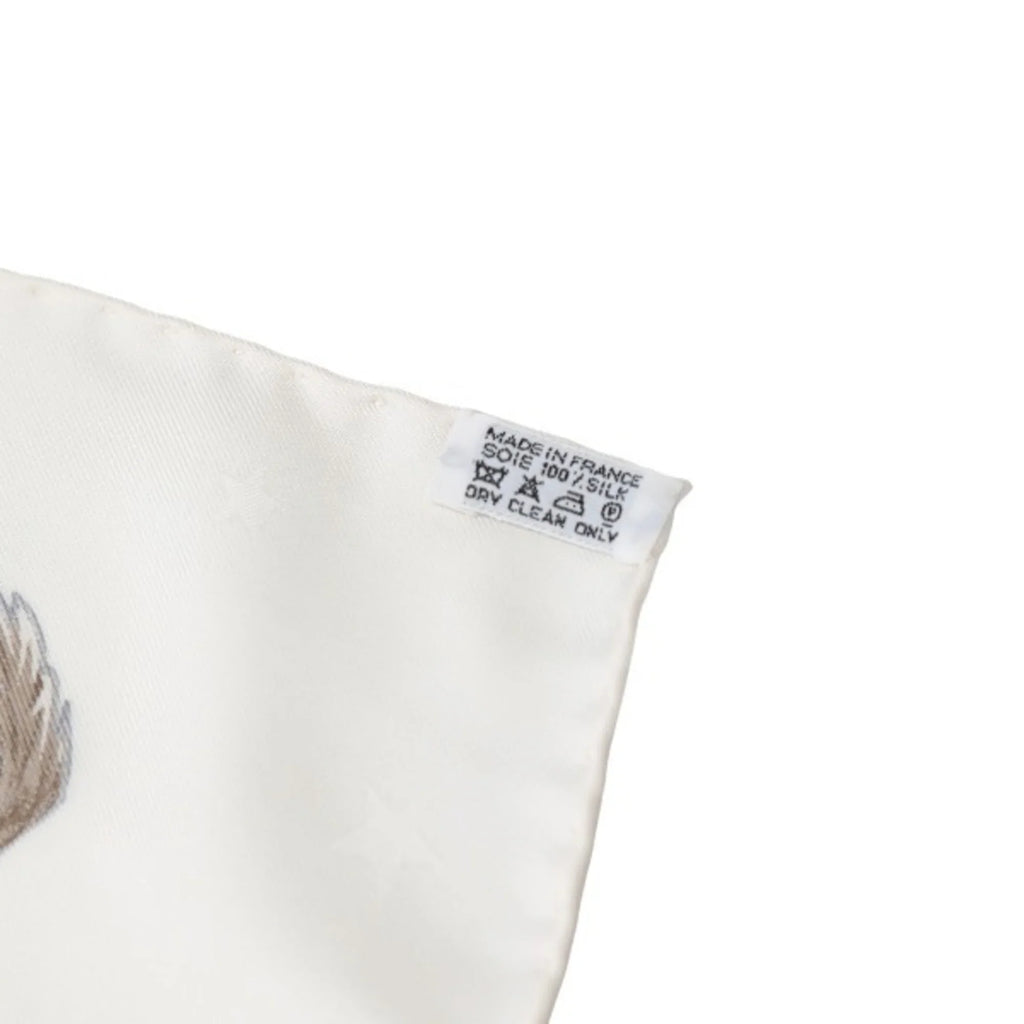 (Good) Silk HERMES Hermes Carre90 Pre-Owned 100% White Scarf