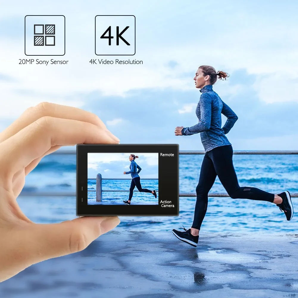 4K Full (Black) Waterproof Brave Sports Camera AKASO with Action Wi-Fi 20MP HD 4