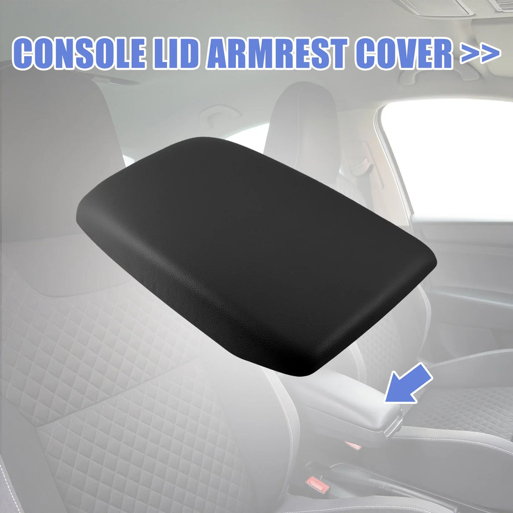 Leather Car Protector Toyota Center Cover 2009-2014 Box Black Console Armrest Seat Faux Highlander for