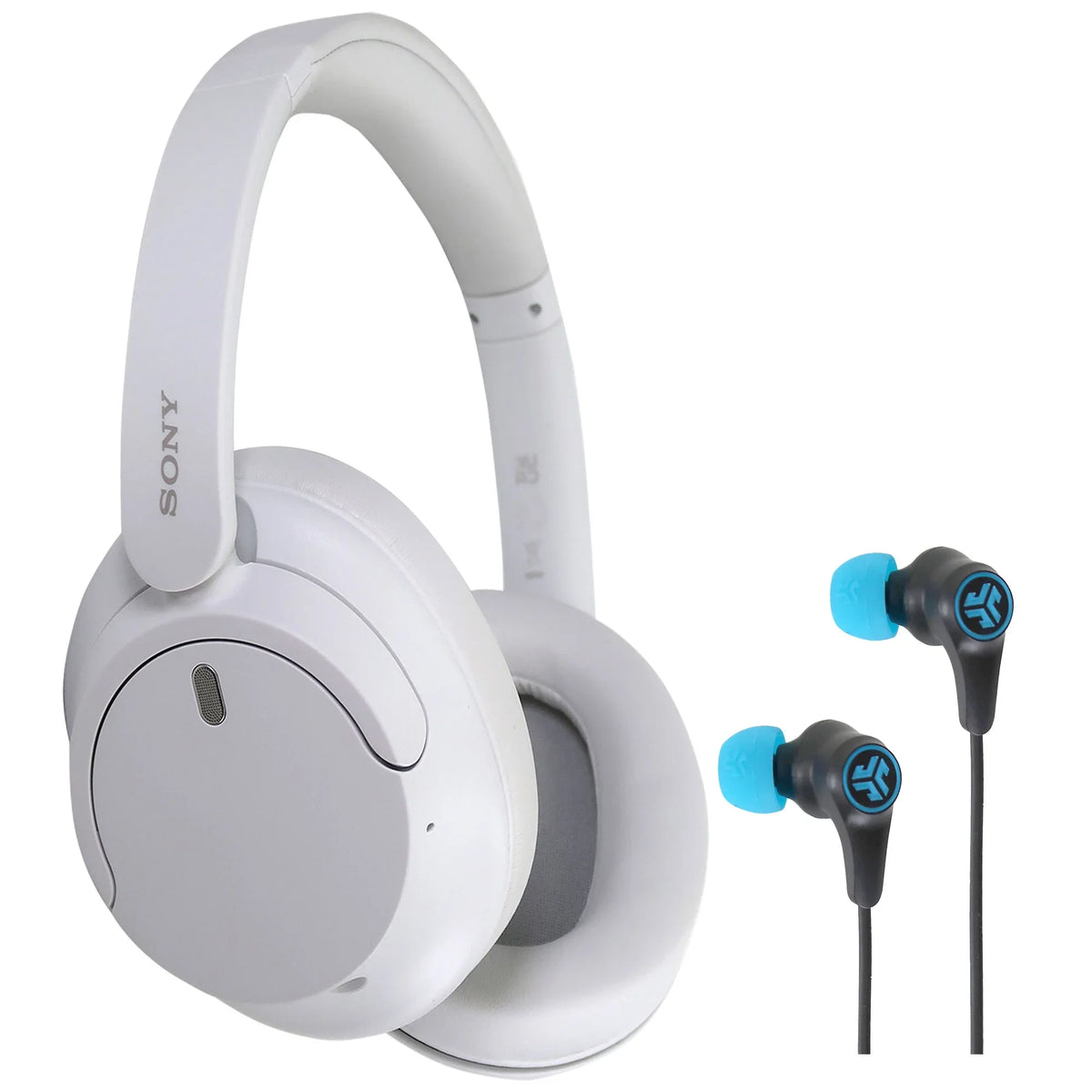 Noise-Canceling Headphones with Sony Wireless Earbuds JLab (White) Play Wireless Gaming WH-CH720N