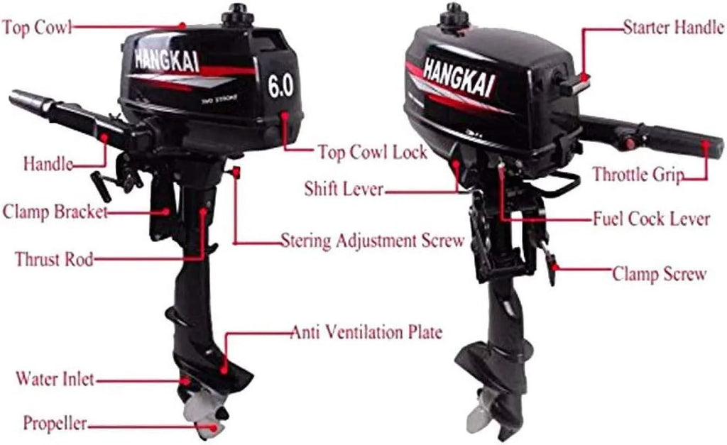 Durable Moto Water 2-Stroke CDI 6HP Aluminum Inflatable Cast Construction Fishing Boat FETCOI Cooling Outboard System Engine