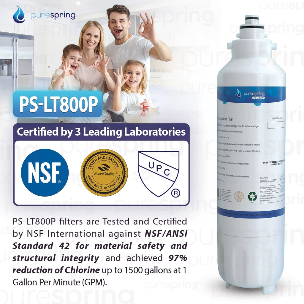 Compatible 46-9490, 9490, ADQ73613403, 469490 Kenmore with (1 Filter, 42 NSF LT800P, ADQ73613401, LT800PC, PureSpring Water LG Pack) Certified Refrigerator ADQ73613402,