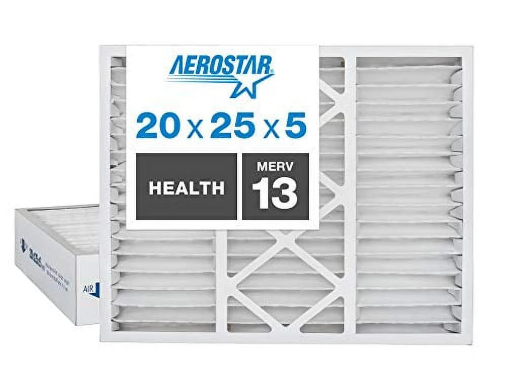 Replacement Honeywell Air 3/8"), Made Home Captures Size: 2-Pack, USA, the 20x25x5 13 Particles, Max in Pleated Filter, Virus MERV 3/4"x4 (Actual White Aerostar 20"x24