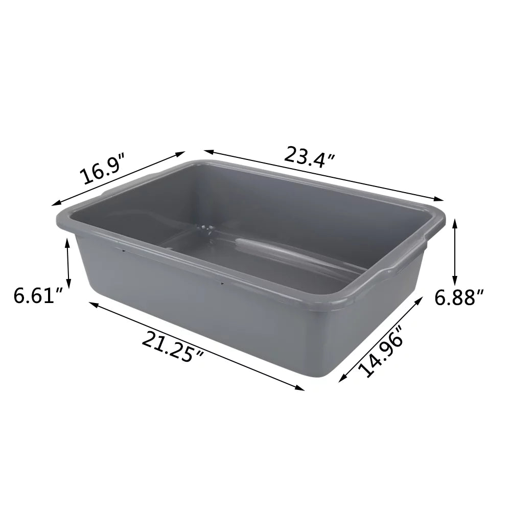 32 Bus L Utility Commercial Tote Bus Teyyvn Tubs, 4 Box, Pack Large Gray Plastic Box