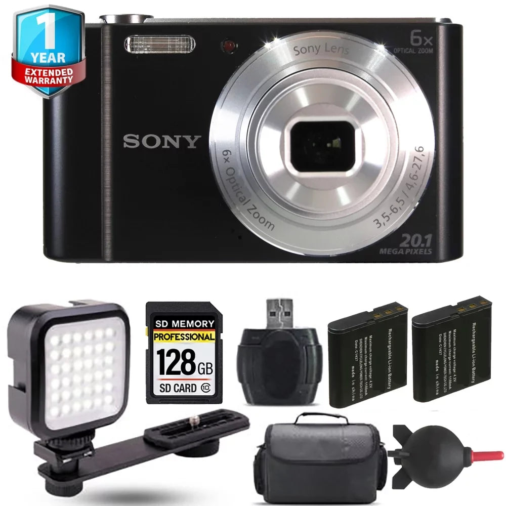 Kit - 1 Cyber-shot Yr Sony Camera + Warranty DSC-W810 Extra Digital 128GB + Battery